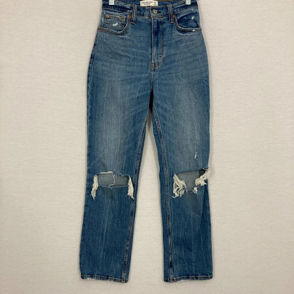 Abercrombie & Fitch The Ankle Straight Ultra High Rise Curve Love Jeans size 25